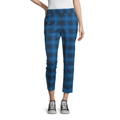 blue plaid pants womens
