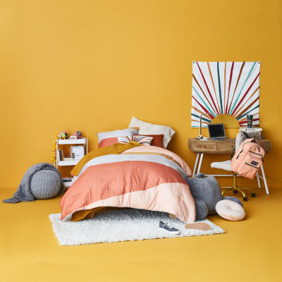 Home Expressions Retro Colorblock Complete Bedding Set with Sheets