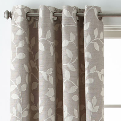 JCPenney Home™ Quinn Leaf GrommetTop Curtain Panel JCPenney
