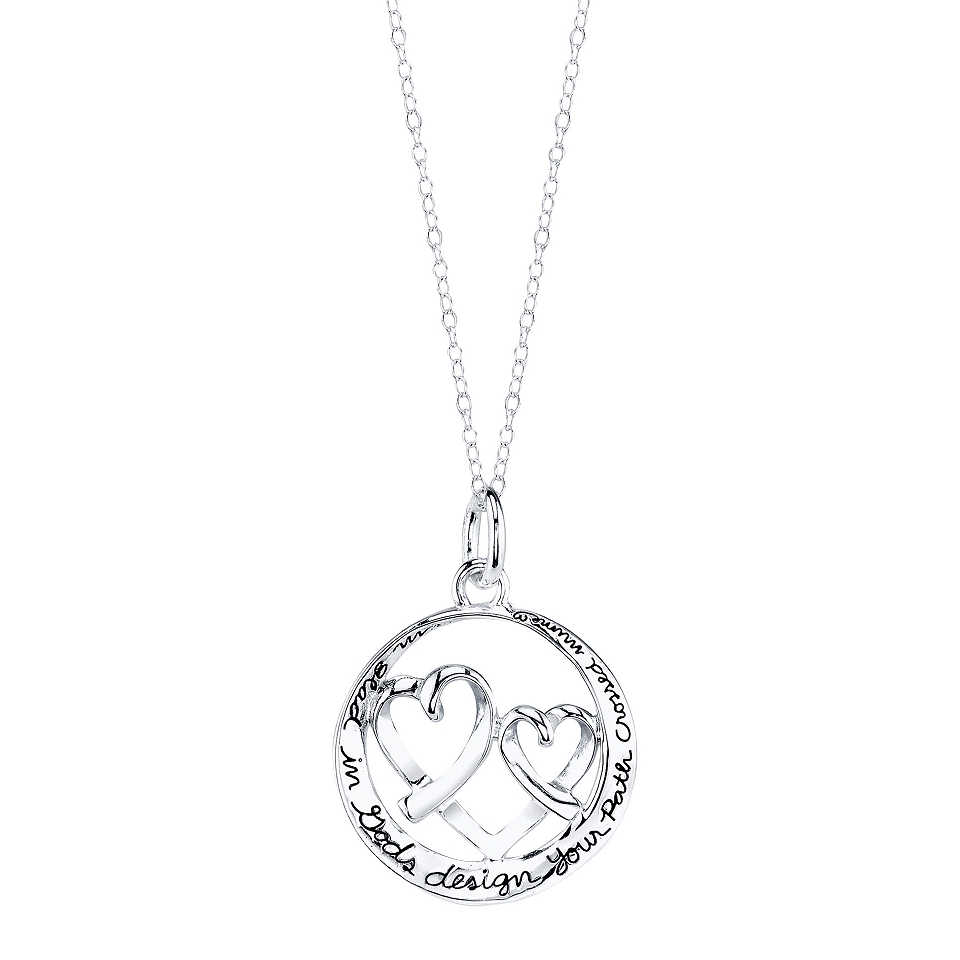 Bridge Jewelry Footnotes Sterling Silver Inspirational Heart Necklace