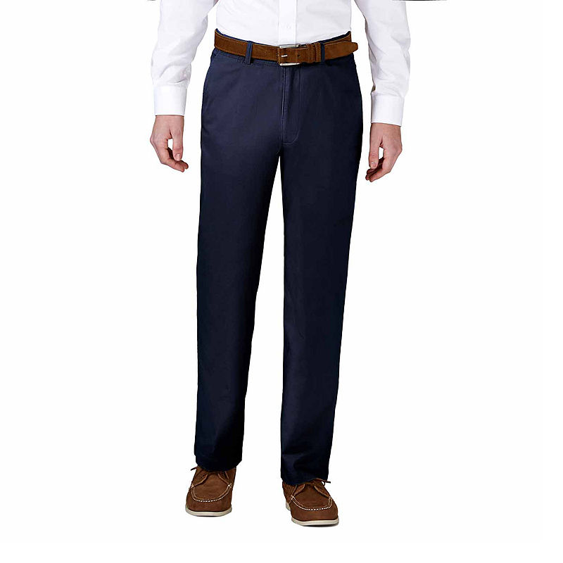 Haggar Premium Stretch Denim Classic Fit Flat Front Pants, Mens, Size ...