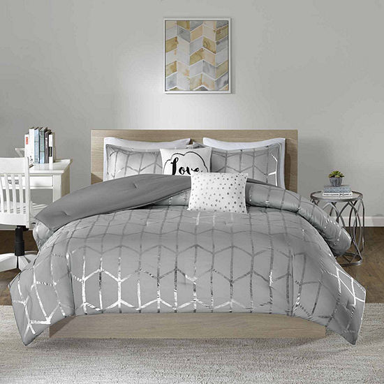 Intelligent Design Khloe Metallic Printed Comforter Set