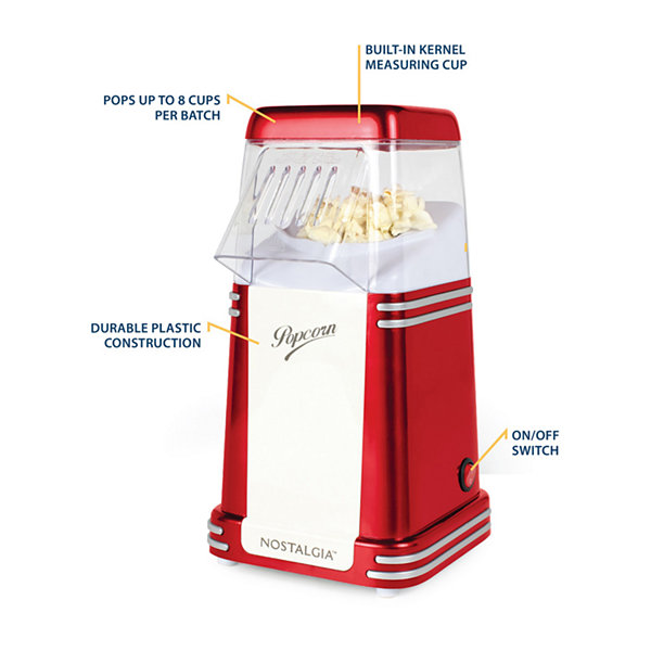 Nostalgia Retro 8-Cup Hot Air Popcorn Maker