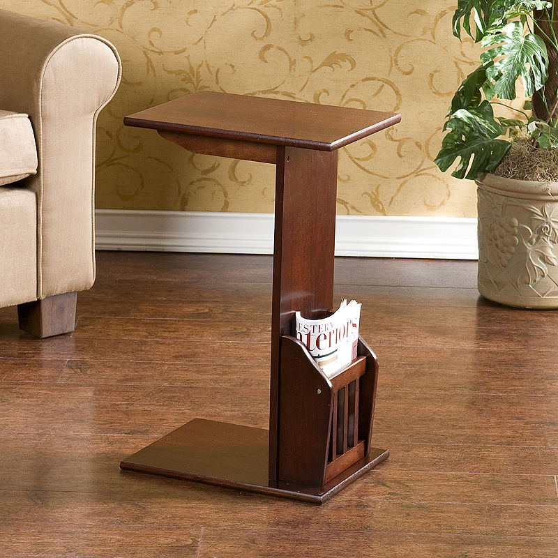 Montgomery C-Shape Magazine Table, Brown