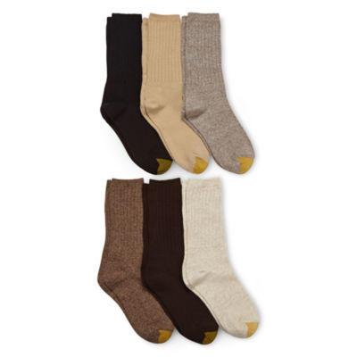 GoldToe® 6pk. Ribbed Crew Socks