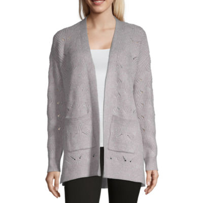 liz claiborne womens long sleeve open front cardigan