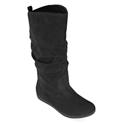 flat heel slouch boots