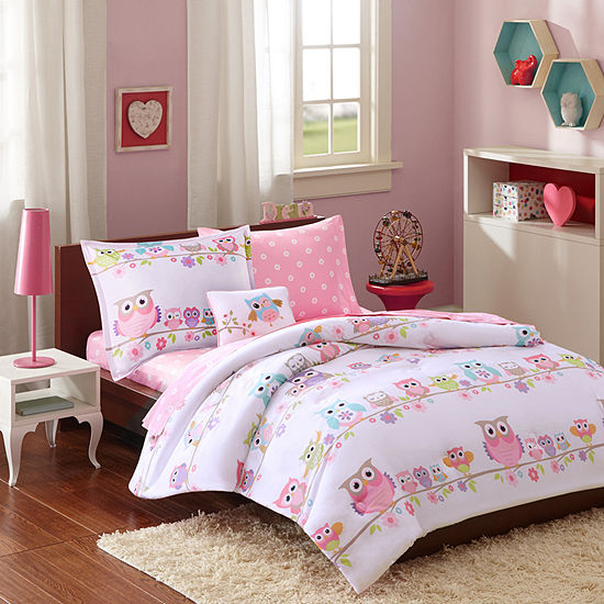Mi Zone Kids Nocturnal Nellie Antimicrobial Complete Bedding Set with Sheets