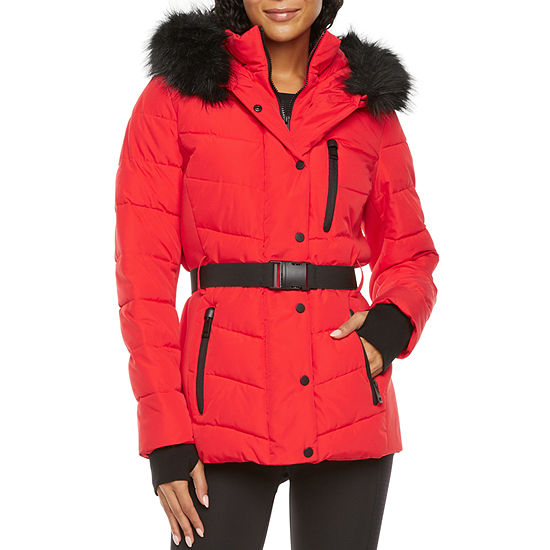 Xersion Wind Resistant Water Resistant Heavyweight Belted Puffer Jacket