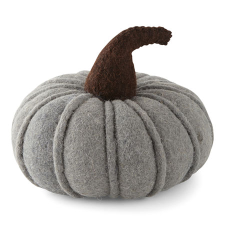 Wool Pumpkin Tabletop Decor Collection, One Size , Gray