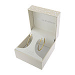 Sparkle Allure Cubic Zirconia 24K Gold Over Brass Hoop Earrings