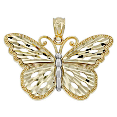 Womens 14K Gold Butterfly Pendant - JCPenney