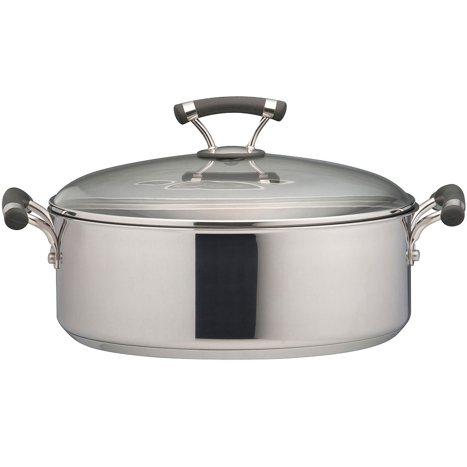 Circulon Contempo Stainless Steel 7  qt. Covered Wide Stockpot