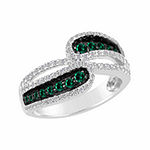 Lab-Created Emerald And Lab-Created White Sapphire Sterling Silver Ring Lab-Created Emerald And Lab-Created White Sapphire Sterling Silver Ring