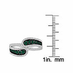 Lab-Created Emerald And Lab-Created White Sapphire Sterling Silver Ring Lab-Created Emerald And Lab-Created White Sapphire Sterling Silver Ring