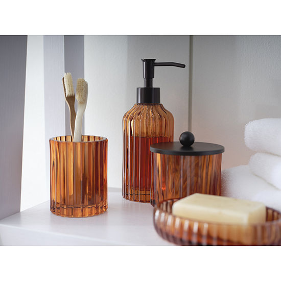 Casual Amber Glass Bath Accessories Collection