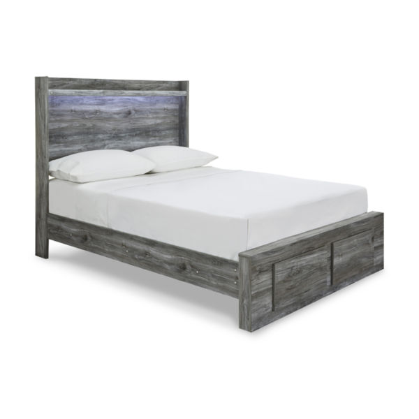 Signature Design by Ashley Baystorm Panel Bed with 2 Storage Drawers in Dark Gray