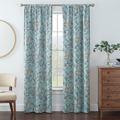 Eclipse Kerry Floral Energy Saving Blackout Rod Pocket Set Of 2