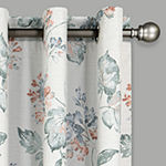 Eclipse Ambiance  Floral Draft Stopper Energy Saving 100% Blackout Grommet Top Single Curtain Panel