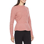 Liz Claiborne Womens Mock Neck Long Sleeve Pullover Sweater
