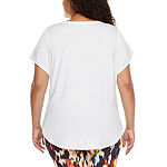 Xersion Womens Scoop Neck Short Sleeve T-Shirt Plus