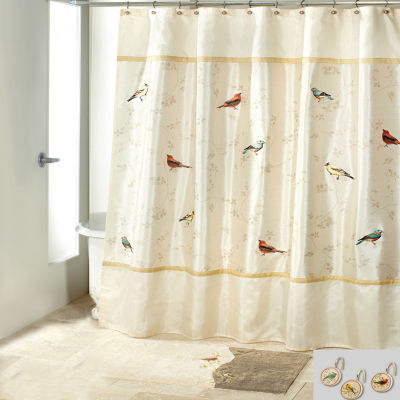 Avanti Gilded Birds 3 Shower Curtain Set Color Ivory Jcpenney