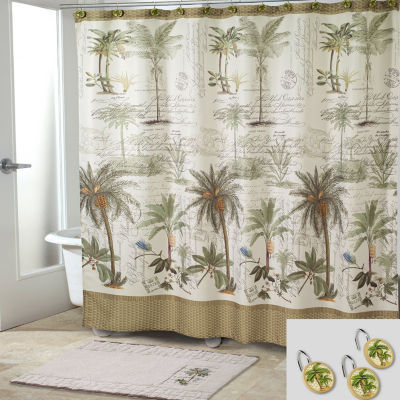 Avanti Colony Palm Shower Curtain Set Color Ivory Jcpenney