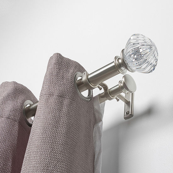 Liz Claiborne Caroline Acrylic Double Curtain Rod Color Nickel