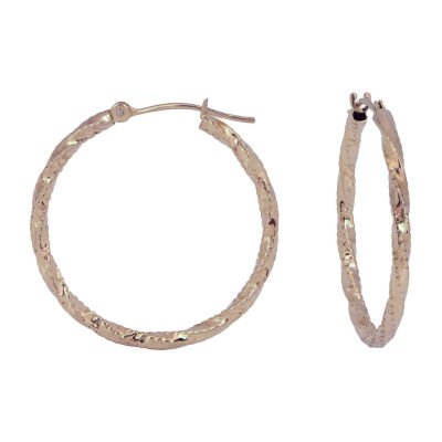 14K Gold Twisted Hoop Earrings JCPenney