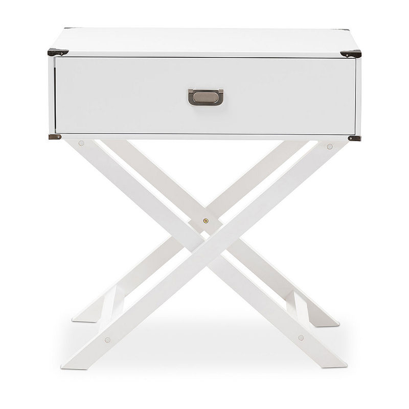 Baxton Studio Curtice Modern And Contemporary White 1-Drawer Wooden Bedside Table