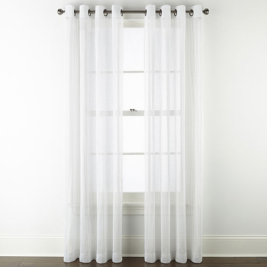 Regal Home Glimmer Metallic Sheer Grommet Top Single Curtain Panel