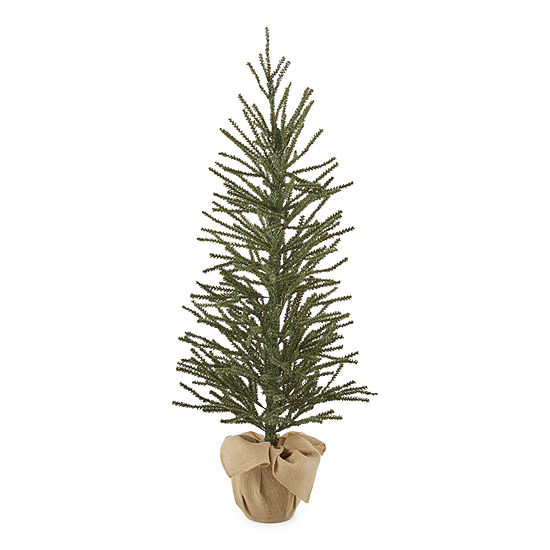 North Pole Trading Co. 4 Foot Iver Pine Christmas Tree with Burlap Base