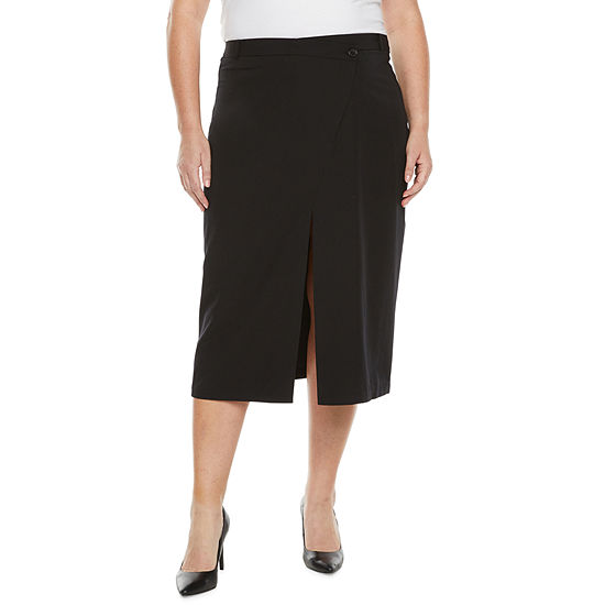 Worthington Womens Mid Rise Midi Pencil Skirt-Plus