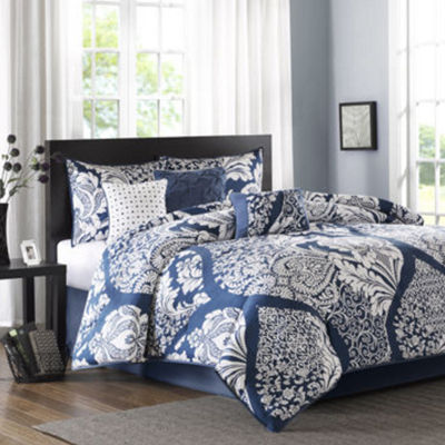 Madison Park Marcella Contemporary 7 Pc Cotton Printed Comforter