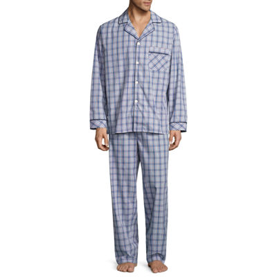Stafford® Men's Broadcloth Woven Long Sleeve Pajama Set - JCPenney