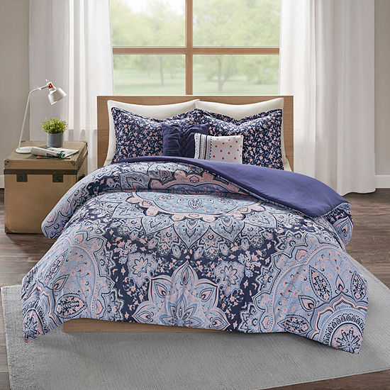Intelligent Design Skye Medallion Duvet Cover Set Color Blue