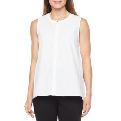 liz claiborne womens round neck sleeveless blouse