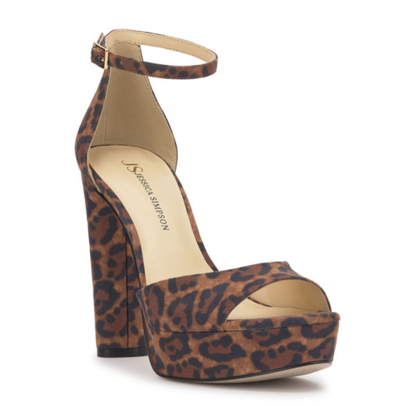 JS Jessica Simpson Izzella Womens Round Open Toe Chunky Heel Pumps