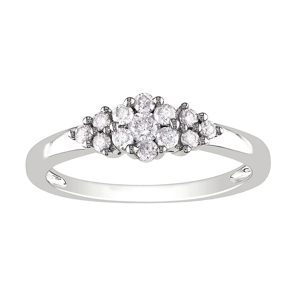 CT. T.W. Diamond Cluster Ring, White, Womens