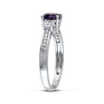 Lab-Created Alexandrite, White Sapphire and Diamond-Accent 10K White Gold Ring