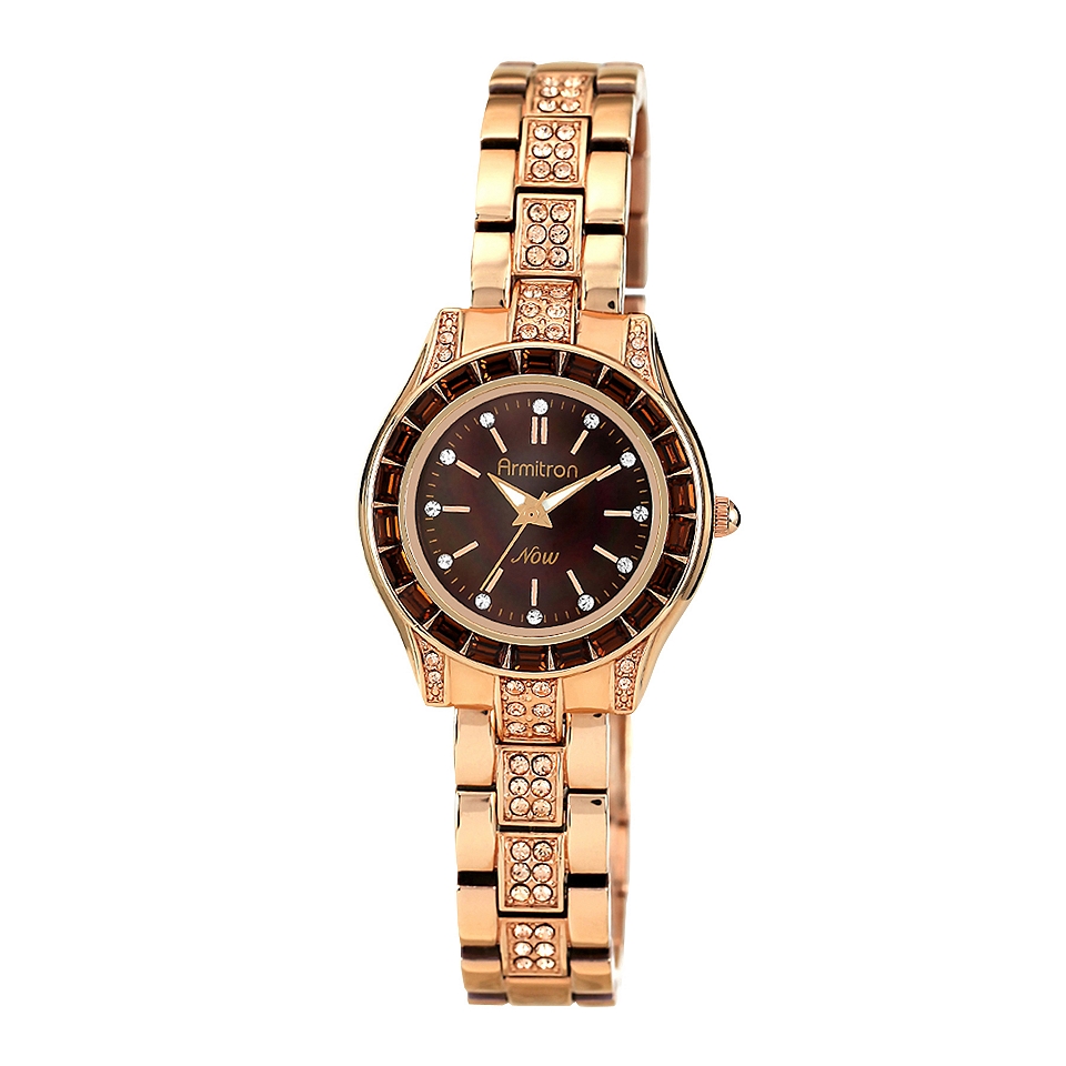 Armitron Now Womens Rose Tone Crystal Accent Watch, Gold