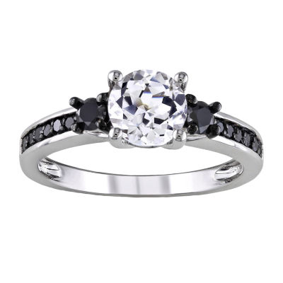 ⅓ CT. T.W. HeatTreated Black Diamond & LabCreated Sapphire Engagement