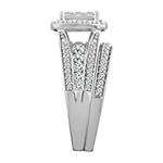 Womens 1 1/2 CT. T.W. Genuine White Diamond 10K White Gold Bridal Set