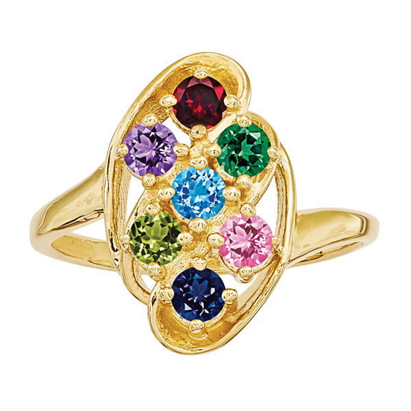 Personalized 14K Gold Cubic Zirconia Birthstone Family Personalized 14K Gold Cubic Zirconia Birthstone Family