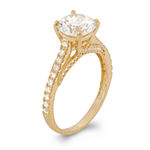 DiamonArt® Womens 2 1/2 CT. T.W. Lab Created White Cubic Zirconia 10K Gold Engagement Ring