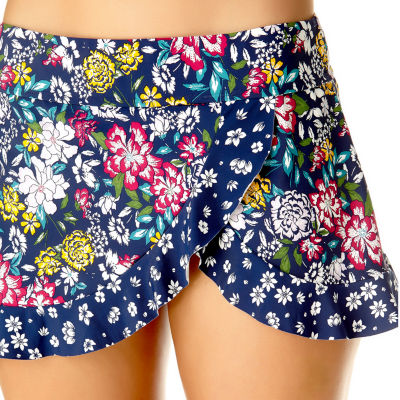 liz claiborne floral swim skirt