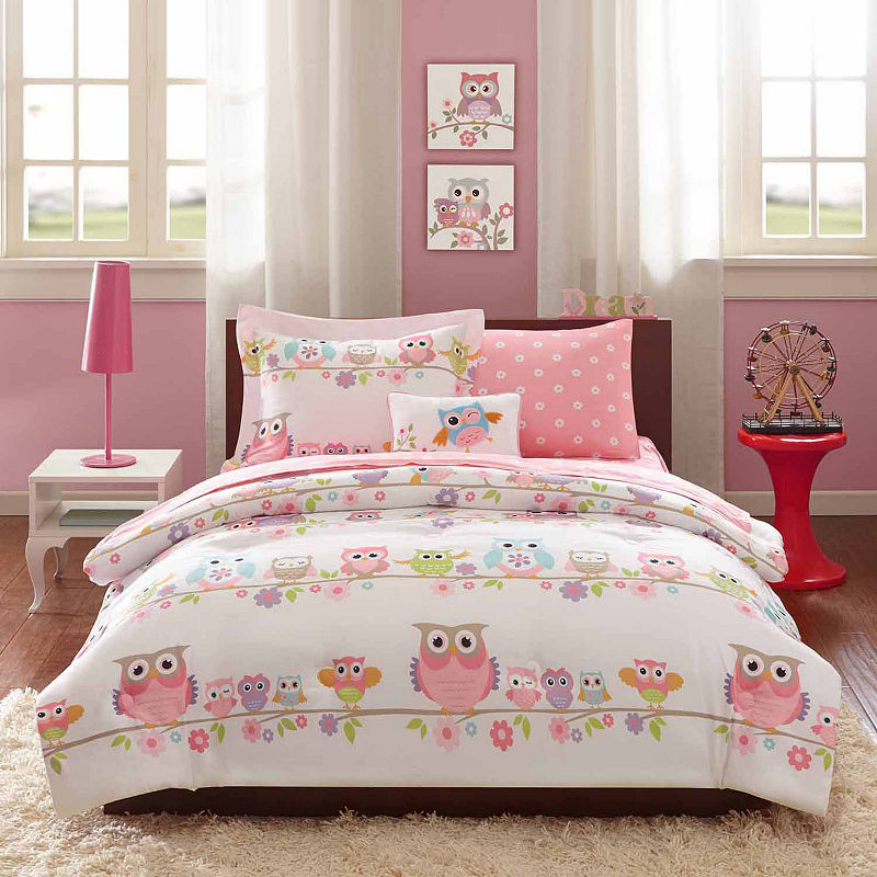 Mi Zone Nocturnal Nellie Complete Bedding Set With Sheets, 8-Pc. Queen, Pink