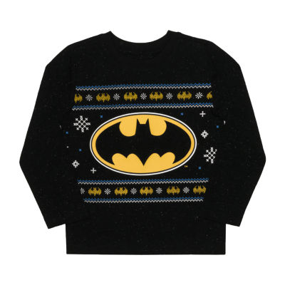 Okie Dokie Christmas Toddler Boys Crew Neck Batman Long Sleeve Graphic T-Shirt