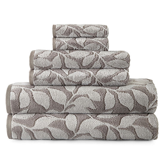 JCPenney Home Jacquard Leaves 6-pc. Towel Set