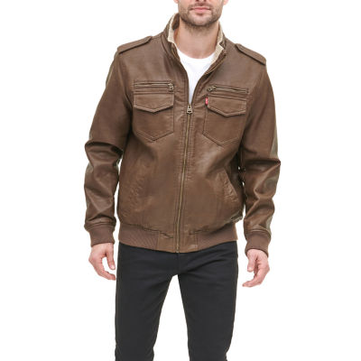 levi's faux leather bomber jacket